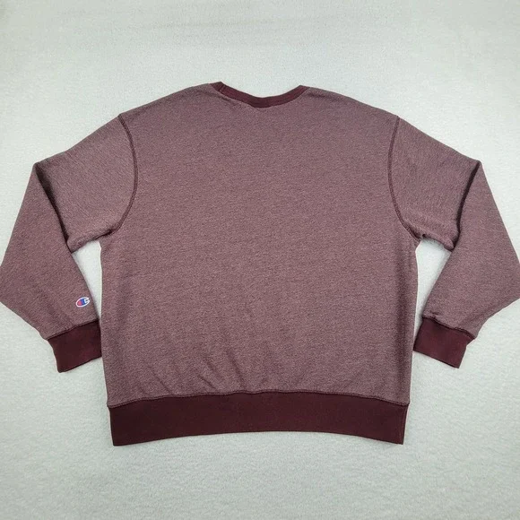 Champion Sweater Mens XL Maroon Crewneck Pullover Embroidered‎ Logo Athletic - Picture 10 of 10